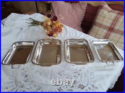 Pair Stylish Art Deco Silver Plate Entree Dishes -Richard Richardson Sheffield