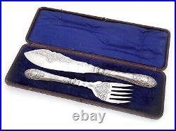 Pair of Victorian Boxed Silver Plated Fish Servers