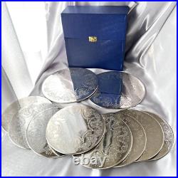 Placemats/Serving Mats (10 pieces) British Antique Silver Plate with Box