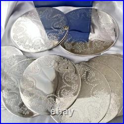 Placemats/Serving Mats (10 pieces) British Antique Silver Plate with Box