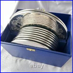 Placemats/Serving Mats (10 pieces) British Antique Silver Plate with Box