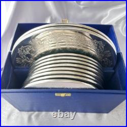 Placemats/Serving Mats (10 pieces) British Antique Silver Plate with Box