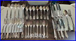 Pottery Barn Antique Silver Sentiment Silver plate Engraved Words Set 38 Pieces