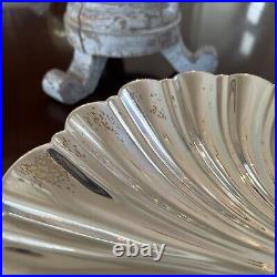 Professionally Polished Silver Plate Lazy Susan Shell Trio Serving Piece
