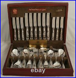 QUEENS Design ARTHUR PRICE ENGLAND Silver Service 44 Piece Canteen of Cutlery