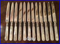 Quality 24 Piece Mother of Pearl Silver Plate, EPNS, Fruit Knife & Fork Set