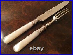 Quality 24 Piece Mother of Pearl Silver Plate, EPNS, Fruit Knife & Fork Set