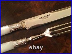 Quality 24 Piece Mother of Pearl Silver Plate, EPNS, Fruit Knife & Fork Set