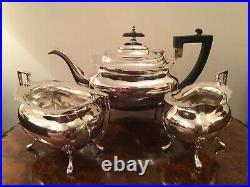 Quality Walker & Hall 3 Piece Silver Plate EPNS Tea Set