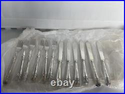 RARE 1970s MAPPIN & WEBB SILVER 12 PIECE DESSERT CUTLERY SET SEALED NEVER USED