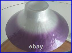 RARE 7 Piece Portmeirion Dusk Large Purple And Silver Glass Charger Plates Bowl