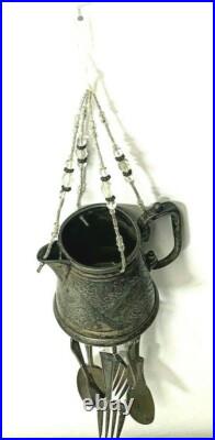 Rare1890s Vintage Handmade Silver Plate Sugar Bowl /6 Piece Set