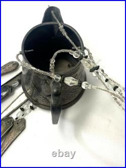 Rare1890s Vintage Handmade Silver Plate Sugar Bowl /6 Piece Set