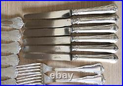 Rare 1858 Christofle Violon Palmette Violin 48 pieces silver plated cutlery set