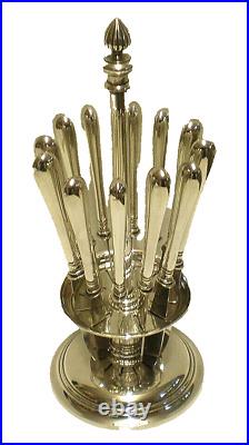 Rare Antique Christoffel Silver Plated 12 Piece Fruit Knife Set On Stand (DR)