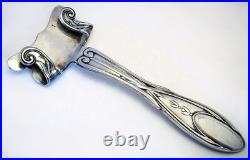 Rare Art Nouveau Antique Victorian Silver Plate Hot Dish Handle Holder Gripper