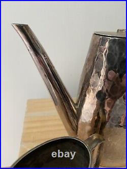 Rare Bepwf Berlin Hammered Silver Plate Art Deco 3 Piece Teaset