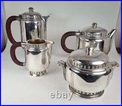 Rare Bouillet Bourdelle Modernist 4 piece Silver Plated Tea & Coffee Set, Paris
