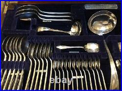 Rare Canteen Cutlery Table 1930s Viners Super A EPNS Silver 12 Person 115 Piece