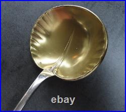 Rare Christofle Gold Silver Plated Strawberry Spoon Waterlily French Art Nouveau