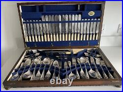 Rattail Design Norman Hirst & Co 12 Place Setting 93 Piece Canteen of Cutlery