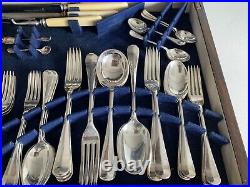 Rattail Design Norman Hirst & Co 12 Place Setting 93 Piece Canteen of Cutlery