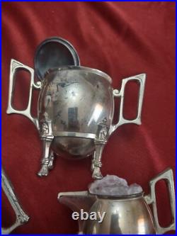 Reed And Barton Aesthetic Era Silver Plate 4 Piece Tea Set Model 2520
