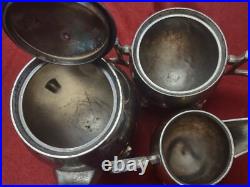 Reed And Barton Aesthetic Era Silver Plate 4 Piece Tea Set Model 2520