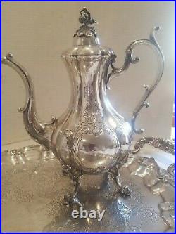 Reed & Barton #1795 Winthrop Silver-Plated 5-Piece Matching Tea Set Re- Silvered