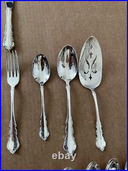 Reed Barton Cottage Rose Silver Plate 36 Piece Flatware Incomplete Set Withchest