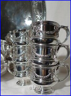 Reed & Barton Neoclassic Style Silver Plate/Gilt Punch Set 17 Pieces, ca 1878