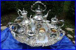 Reed & Barton Silverplate King Francis 8 Piece Tea/Coffee Set+8 Goblets & Extras