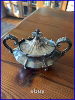 Reed & Barton Victorian Line Hollow are 3 Piece Silver Plate Coffee Tea Sugar