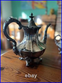 Reed & Barton Victorian Line Hollow are 3 Piece Silver Plate Coffee Tea Sugar