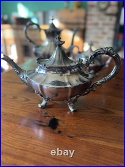 Reed & Barton Victorian Line Hollow are 3 Piece Silver Plate Coffee Tea Sugar