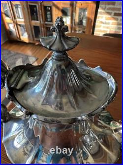 Reed & Barton Victorian Line Hollow are 3 Piece Silver Plate Coffee Tea Sugar