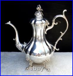 Reed and Barton 1795 Winthrop 4 pc Tea Set Silver Plate Circa 1950s Vintage