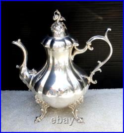 Reed and Barton 1795 Winthrop 4 pc Tea Set Silver Plate Circa 1950s Vintage