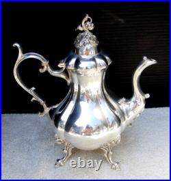 Reed and Barton 1795 Winthrop 4 pc Tea Set Silver Plate Circa 1950s Vintage