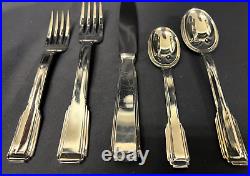 Ricci Argentieri Art Deco Pattern 60 Piece Silver Plate Service for 12