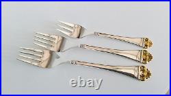 Robbe & Berking Rose 9 Pc Place Setting 150 Silver Plate & Gilt Cutlery Set (I)