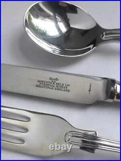 Roberts & Belk Silver Plate Kings Pattern 42 Piece Cutlery Set. Unused Sheffield