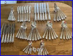 Roberts & Belk Silver Plate Louis XVI Design Cutlery 60 Pieces 6-Place Setting