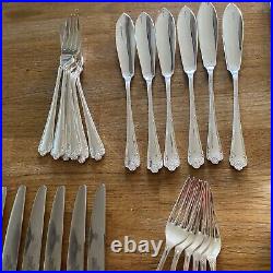 Roberts & Belk Silver Plate Louis XVI Design Cutlery 60 Pieces 6-Place Setting