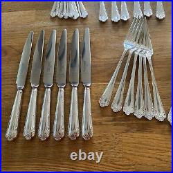 Roberts & Belk Silver Plate Louis XVI Design Cutlery 60 Pieces 6-Place Setting