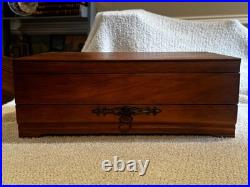 Rogers Bros 80 piece silver plate Magic Rose 12-place flatware set with chest