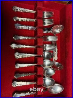 Rogers Brothers 63 Piece'1847' Silver Plate Flatware in Original Wood Box