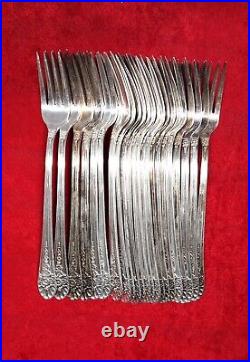 Rogers Jubilee Pattern IS Silverplate Flatware 76 Piece Mixed Set Vintage