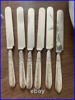 Rogers La Vigne Silver Plate Cutlery Set Of 6 Place Settings 24 Piece GRAPE VINE