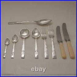 SILVER LEAF Design DE MONTFORT Silver Service 50 Piece Canteen of Cutlery